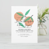 Sinaasappels Hand Drawn Citrus Greenery Wedding Kaart (Staand voorkant)