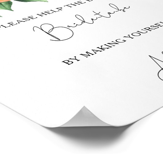 Sinaasappels - help het drukbezette bruideadres poster (Hoek)