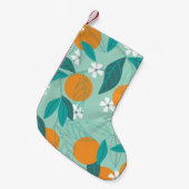 Sinaasappels in bladeren bloeien. illustratie kleine kerstsok (Voorkant (Hangend))