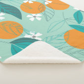 Sinaasappels in bladeren bloeien. illustratie sherpa deken (3/4)