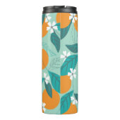 Sinaasappels in bladeren bloeien. illustratie thermosbeker (Achterkant)