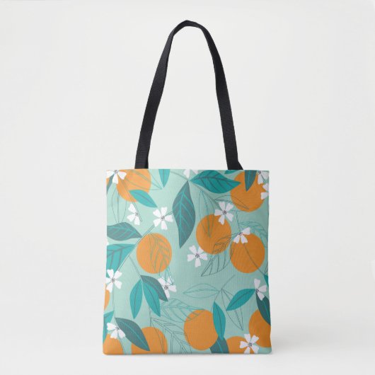 Sinaasappels in bladeren bloeien. illustratie tote bag (Voorkant)