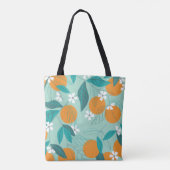 Sinaasappels in bladeren bloeien. illustratie tote bag (Achterkant)
