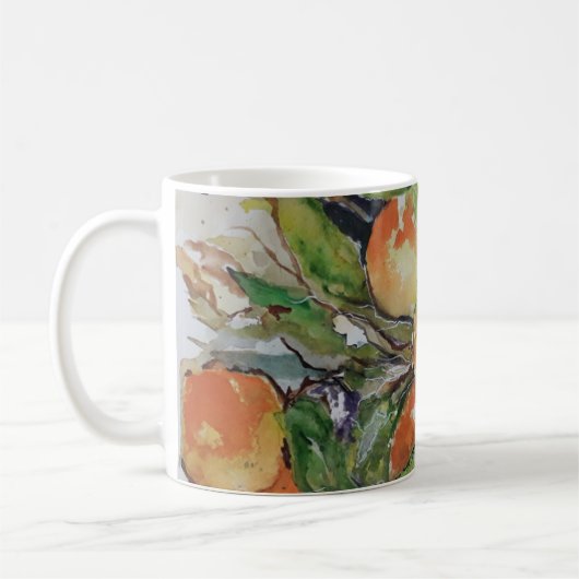 Sinaasappels in de boom. koffiemok (Links)