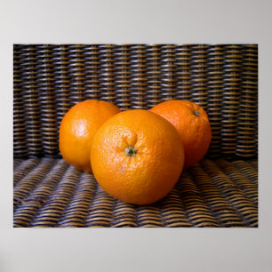 sinaasappels in een mand compositie poster