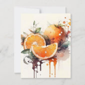 Sinaasappels in Waterverven Feestdagenkaart (Voorkant)
