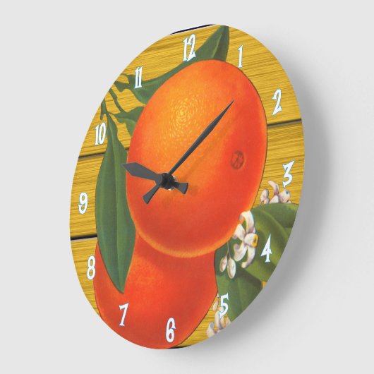 Sinaasappels  kunstwandklok grote klok (Hoek)