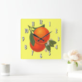 Sinaasappels  kunstwandklok vierkante klok (Huis)