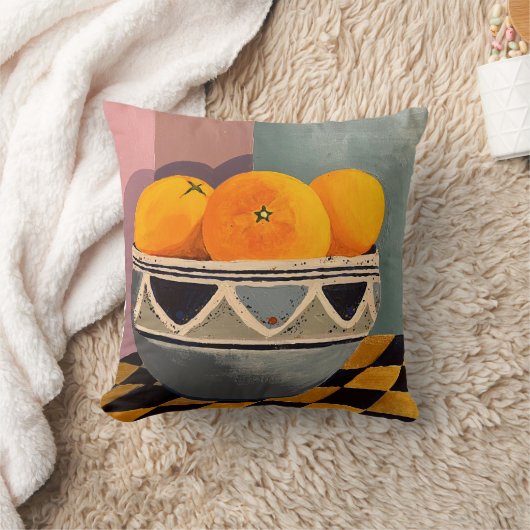 Sinaasappels kussen met oranje achterzijde (Deken)