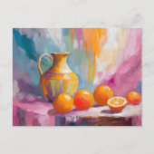 Sinaasappels leven nog steeds moderne impressionis briefkaart (Voorkant)