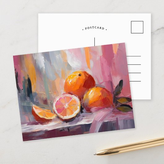 Sinaasappels leven nog steeds moderne impressionis briefkaart