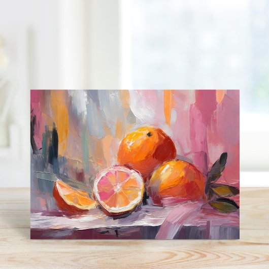 Sinaasappels leven nog steeds moderne impressionis kaart