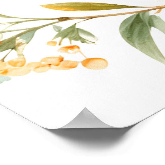 Sinaasappels Little Cutie Baby shower Welkom Poster (Hoek)