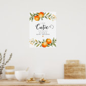 Sinaasappels Little Cutie Baby shower Welkom Poster (Keuken)