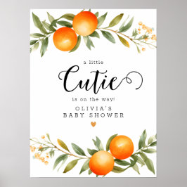 Sinaasappels Little Cutie Baby shower Welkom Poster