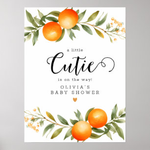 Sinaasappels Little Cutie Baby shower Welkom Poster