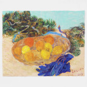 Sinaasappels met blauwe handschoenen, Van Gogh Fleece Deken (Voorkant (Horizontaal))