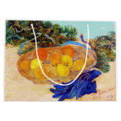 Sinaasappels met blauwe handschoenen, Van Gogh Groot Cadeauzakje (Achterkant)
