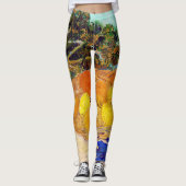Sinaasappels met blauwe handschoenen, Van Gogh Leggings (Voorkant)