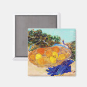 Sinaasappels met blauwe handschoenen, Van Gogh Magneet (Voorkant / Achterkant)