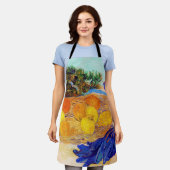 Sinaasappels met blauwe handschoenen, Van Gogh Schort (Gedragen)