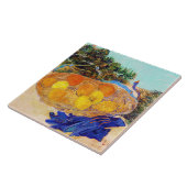 Sinaasappels met blauwe handschoenen, Van Gogh Tegeltje (Zijkant)