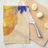 Sinaasappels met blauwe handschoenen, Van Gogh Theedoek (Quarter Fold)