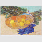 Sinaasappels met blauwe handschoenen, Van Gogh Tissuepapier (Voorkant)