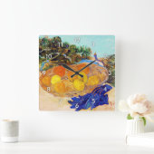 Sinaasappels met blauwe handschoenen, Van Gogh Vierkante Klok (Huis)
