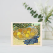 Sinaasappels met blauwe handschoenen van Van Gogh Briefkaart (Staand voorkant)