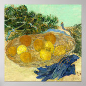 Sinaasappels met blauwe handschoenen van Van Gogh Poster (Voorkant)