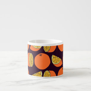 Sinaasappels naadloos patroon,  textuur. espresso kop