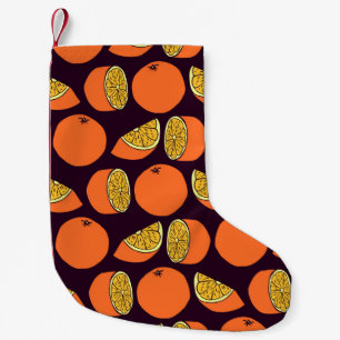 Sinaasappels naadloos patroon,  textuur. kleine kerstsok
