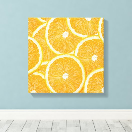 Sinaasappels omwikkelde canvasafdruk canvas afdruk (Insitu (Houten vloer))