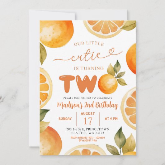 Sinaasappels onze kleine cutie draaien twee 2e ver kaart (Voorkant)