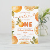 Sinaasappels Onze kleine schatje wordt één jaar Kaart (Staand voorkant)