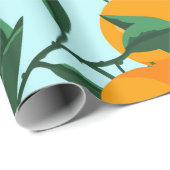 sinaasappels op bladtakken naadloos patroon, citru cadeaupapier (Rol Hoek)