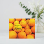 Sinaasappels op een Briefkaart, een Funny Fruit Fo Briefkaart (Staand voorkant)