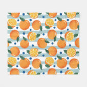 Sinaasappels op gestreepte achtergrond, zomerpatro fleece deken (Voorkant (Horizontaal))
