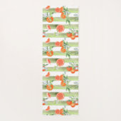 Sinaasappels op groene en witte strepen yogamat (Achterkant)