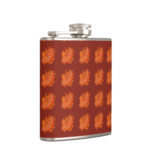 Sinaasappels op rood veld heupfles (Rechts)