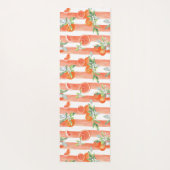 Sinaasappels op Sinaasappel en witte strepen Yogamat (Achterkant)