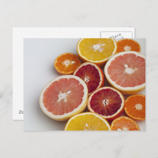 Sinaasappels op tafel knippen briefkaart (Voorkant / Achterkant)