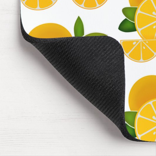 Sinaasappels, oranje plakken, citrusvruchten muismat (Hoek)