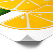 Sinaasappels, oranje plakken, citrusvruchten poster (Hoek)