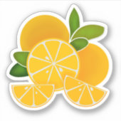 Sinaasappels, oranje plakken, tropische citrusvruc sticker (Voorkant)