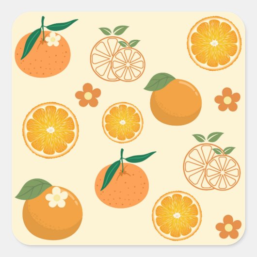 Sinaasappels Patroon Vierkante Sticker (Voorkant)