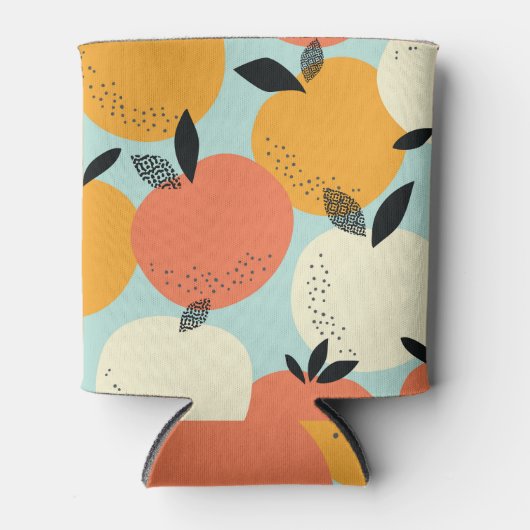 Sinaasappels Pattern: Levendig naadloos ontwerp. Blikjeskoeler (Voorkant)