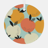 Sinaasappels Pattern: Levendig naadloos ontwerp. Glas Ornament (Achterkant)