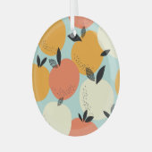 Sinaasappels Pattern: Levendig naadloos ontwerp. Glas Ornament (Voorkant links)